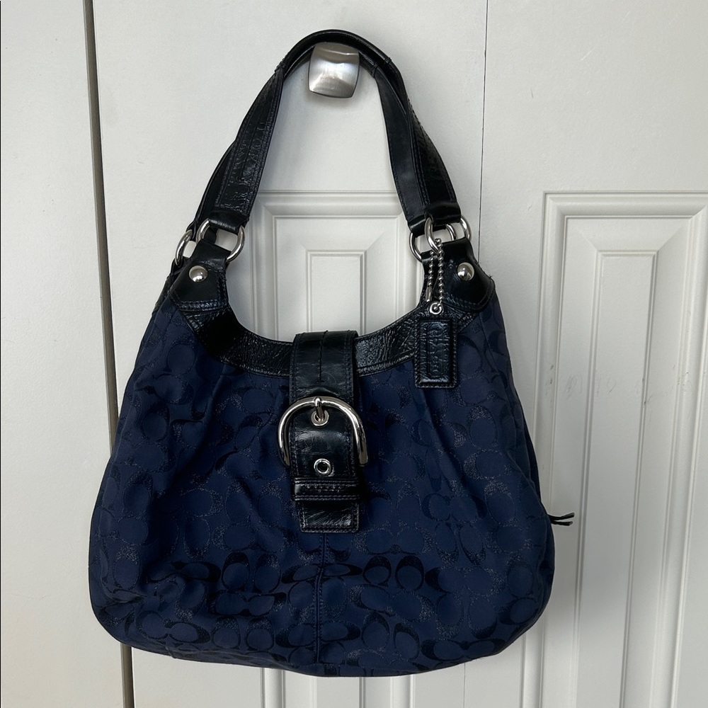 Coach Black and Navy Shoulder Bag